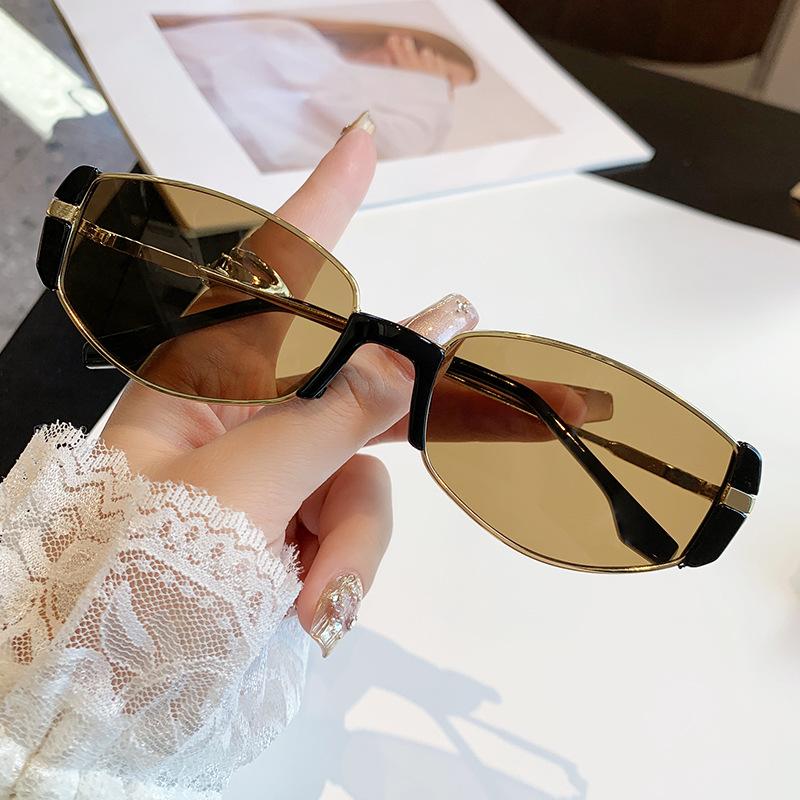 

Солнцезащитные очки в современной ретро-оправе с тонкой металлической оправой Солнцезащитные очки с антисиними плоскими стеклами