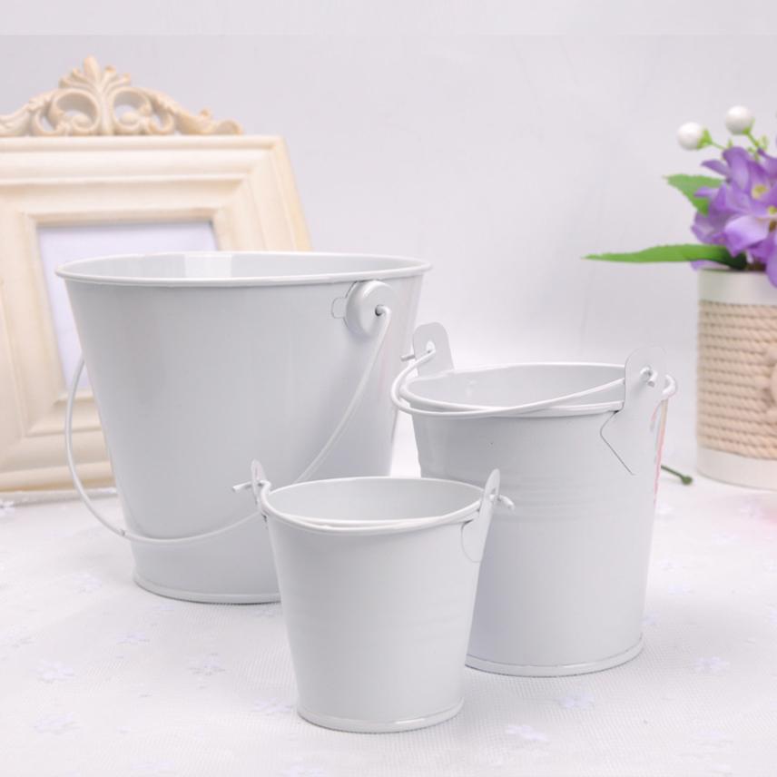 Mini Metal Flowerpots Bucket Tin Candy Gift Box Garden Pots Planters Succulent Pot Balcony Planters Hook Flower Pot Garden Tubs