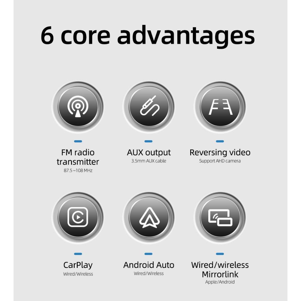 Reakosound 9" Smart Display Wireless CarPlay and Android Auto Smart Screen AI Voice Netflix YouTube Support 2 Easy To Install Brackets