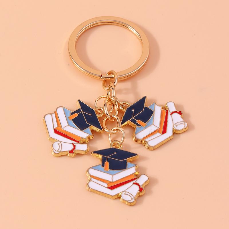 New Academic Dress Keychain Mortarboard Key Rings Pendants for Key Holder Handbag Decor DIY Graduation Ceremony Jewelry Gifts