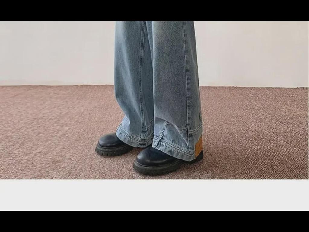 Inverted Design Hip-Hop Street Jeans for Men - Loose, Straight Fit