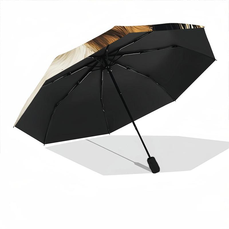 1pc Patriotic Dog Automatic Folding Umbrella, Sturdy And Durable Automatic Folding Umbrella with 8 Ribs, Convenient for Outdoor Use058