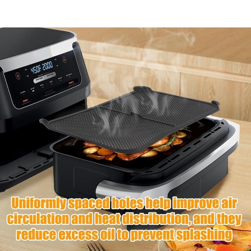 Nonstick Air Fryers Silicone Splatter Shield with Enhancing Airflows Design Reusable Dishwasher Safe Kitchen Supplies