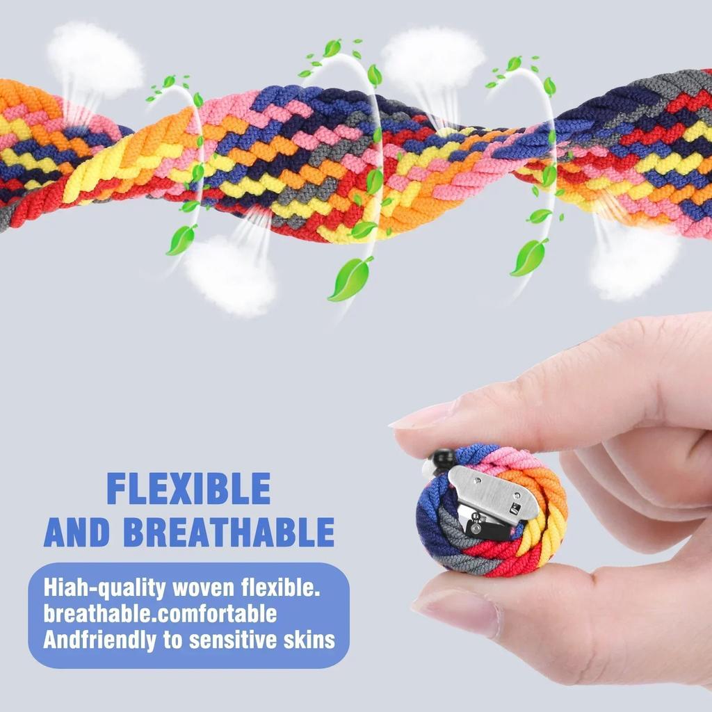 22mm Elastic Braided Strap For Redmi Watch 5/3 Active Watchband Nylon Adjustable Quick Release Bracelet For Redmi Watch 3/5 Lite
