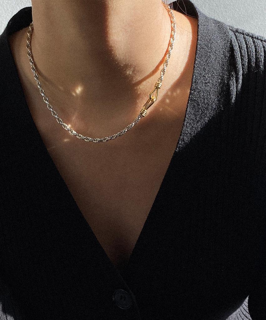 Marta Twist Rope Necklace (L) Silver