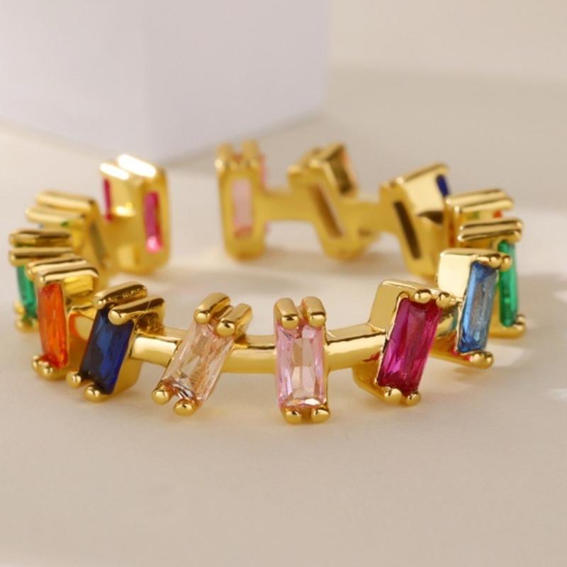 Colorful Stackable Rings with Artistic Design Hip Hop Adjustable Finger Jewelry Accessory Suitable for Various Occasion