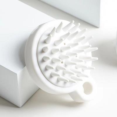 Exfoliator Comfortable Silicone Shampoo Brush White Soft Scalp Massage Brush Portable Round Body Brush Women Men