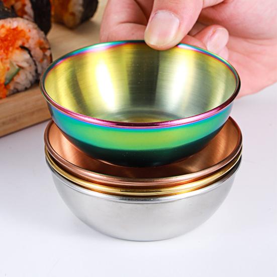 Piatto per condire Piatto per salsa in metallo piccolo per uso domestico in acciaio inossidabile antiruggine rotondo