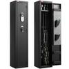 VEVOR Gun Safe, Heavy Duty Cold-Rolled Steel Rifle Cabinet with Fingerprint & Key, Large Long Gun Cabinet with Magazine and LED