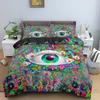 3D Blaues Böses Auge Bettbezug King Queen Größe Psychedelisches Magisches Zeichnungsaugen Bettwäscheset Kinder Jugendliche Erwachsene Polyester Steppdeckenbezug