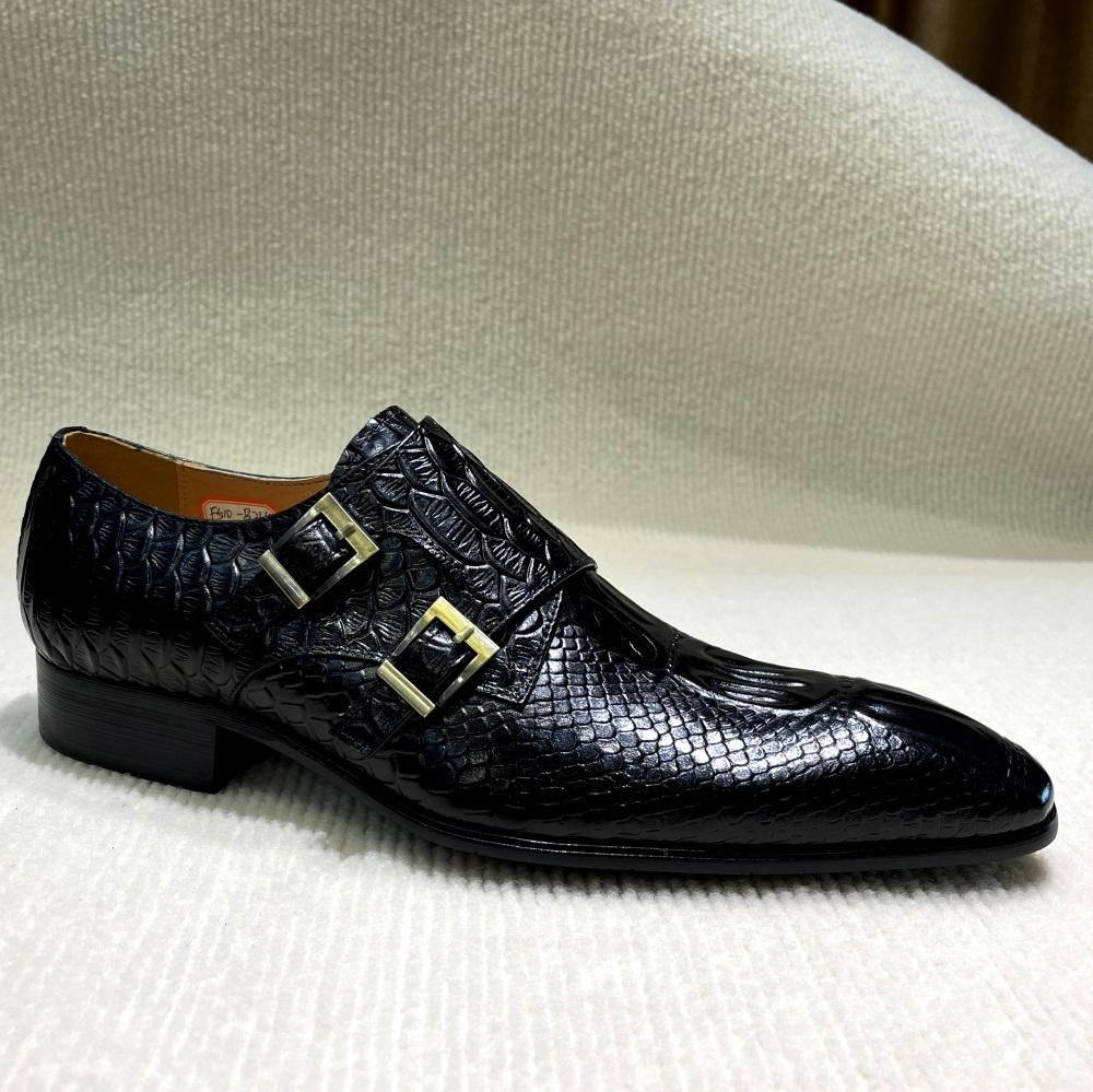 

Men s Italian Genuine Leather Formal Oxford Shoes Python Crocodile Pattern Button Detailing for Office Party Wedding Footwear 47 чёрный