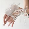 Harajuku Y2K Tie-Up Fingerless Gloves - DIY Fashionable Summer Sleeves