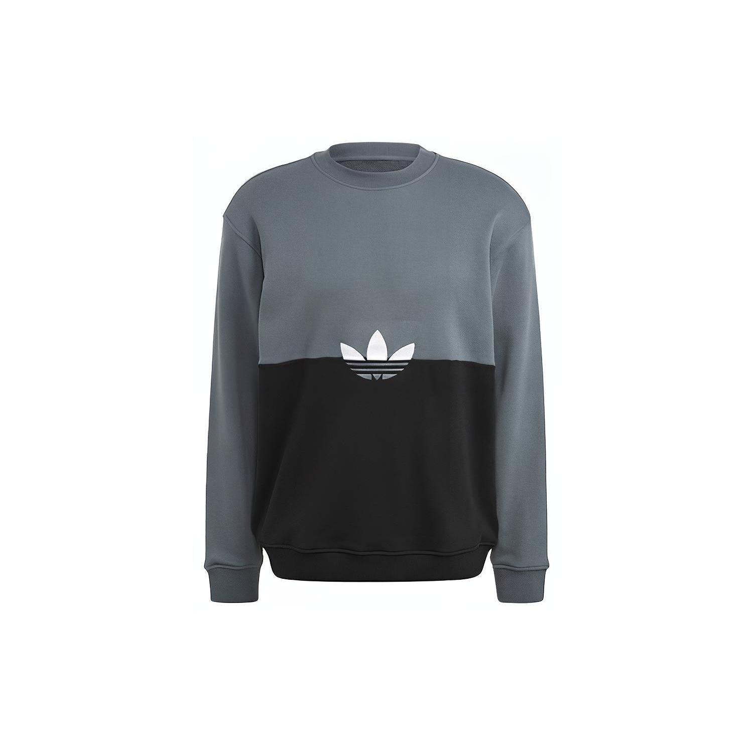 adidas originals Athleisure Casual Sports Round Neck Pullover Black Blue Colorblock Men s GN3439 XXL