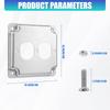 Pack Of 2 Heavy Duty Steel Electrical Box Covers with Raised Designs Switches Plate Covers Set for Square Outlet Boxes
