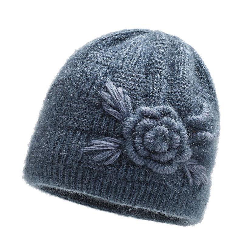 Warm Knitted Beanie Hat Women Seniors Winter Cap Soft Fleece Lined Adjustable One Size