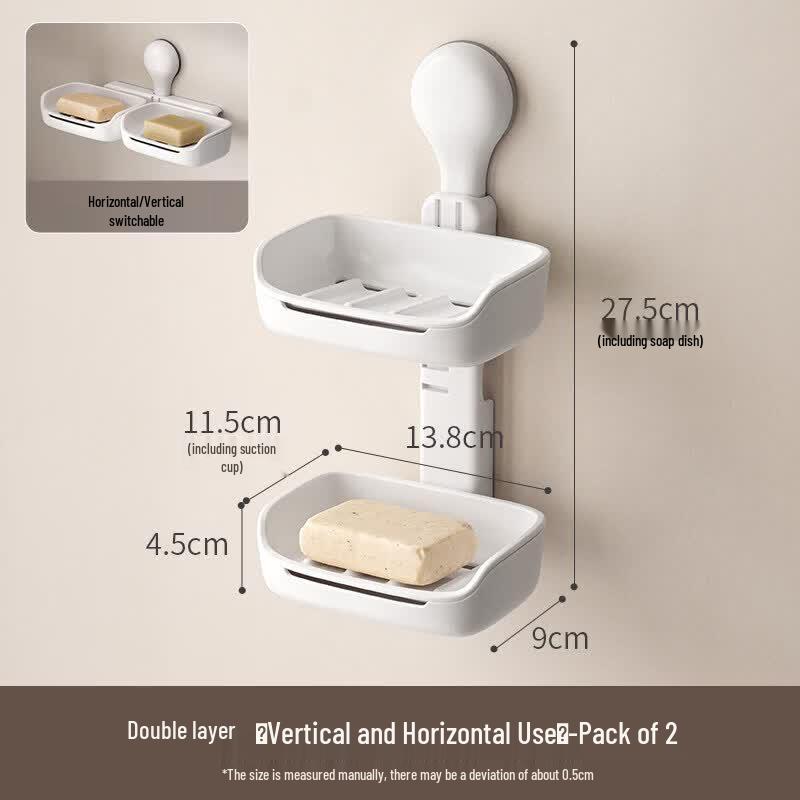LIEI Double-Layer Suction Cup Soap Dish