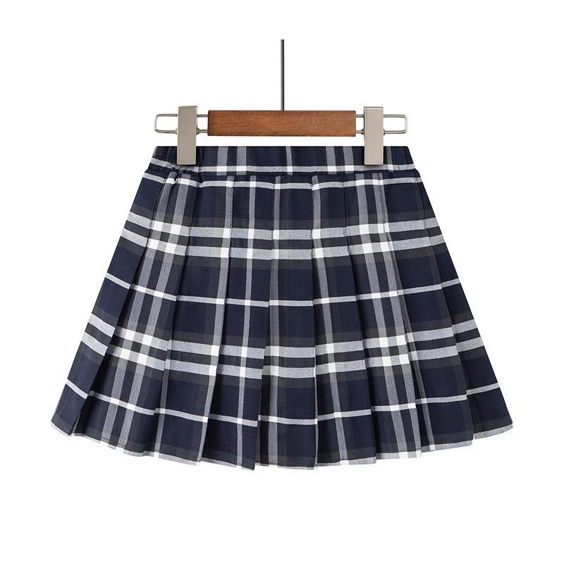 Girl Skirt Pleated School Uniform Teen A Line Pleated Plaid Skirt JK Dance Performance Outfit Kid