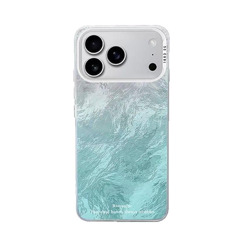 Glacier Blue Texture Apple 17 Pro Max Silver Case - Durable iPhoneAir 17 Pro Hard Case