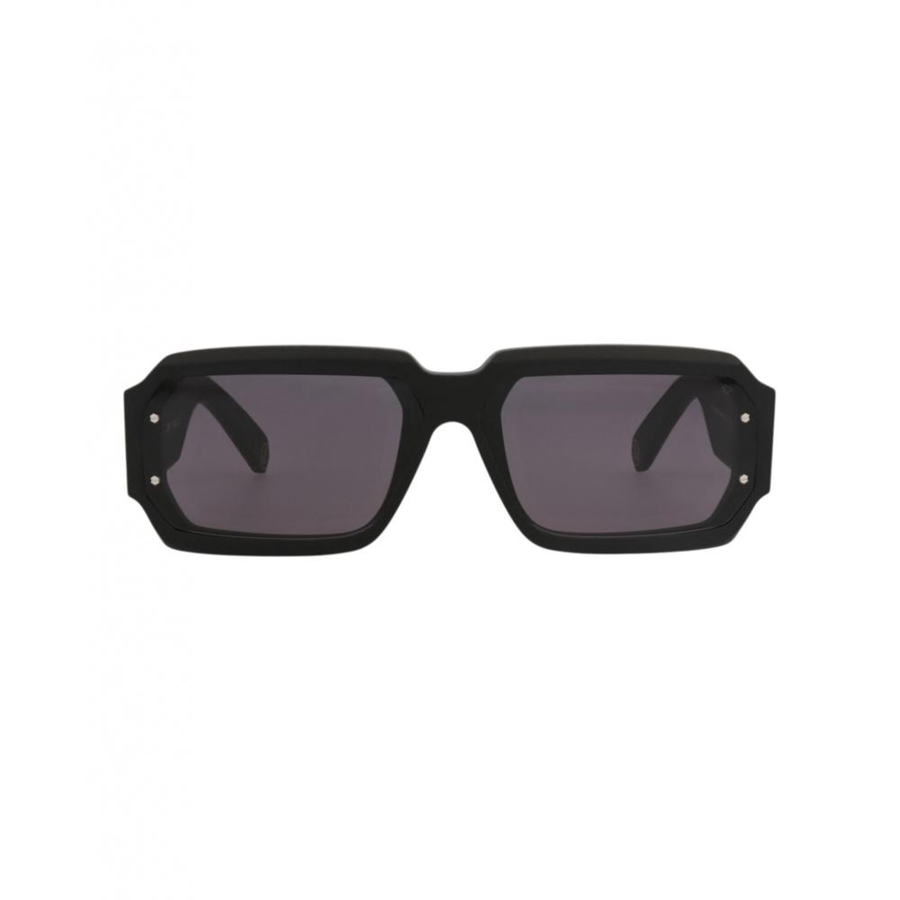 Philipp Plein Square Frame Acetate Sunglasses Black Black Smoke