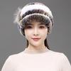 Fur Hat for Women Winter Rex Rabbit Fur Middle-aged and Elderly Ladies Mothers and Grandmothers Fashionable and Warm Knight Cap