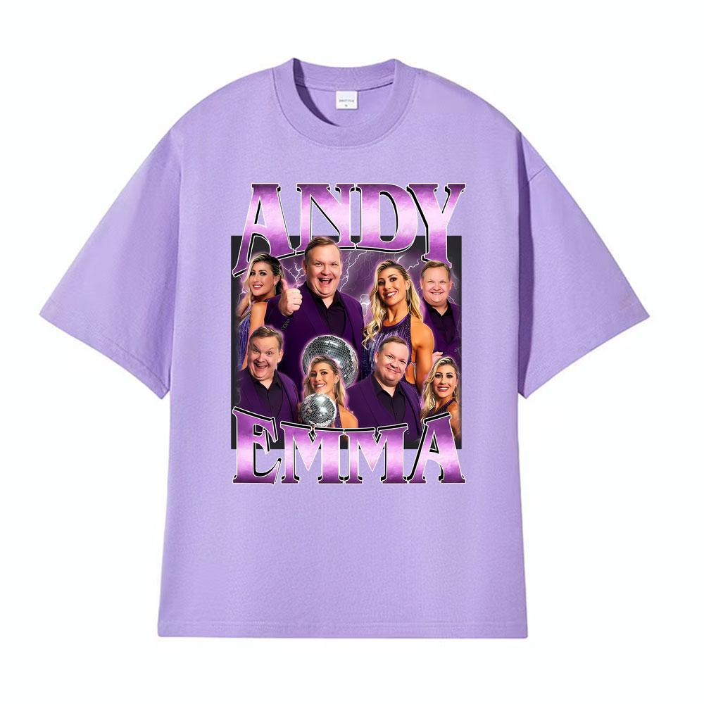 Retro Andy Emma DWTS Funny Dancing with The Stars Tshirt Fan Gift Men Women Clothing Fashion Cotton Short Sleeves Cozy T Shirts