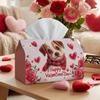 1pc Romantic Cute Valentine's Day Tissue Box - Dog Valentine's Day, Office, Parties, for Living Room, Kitchen, Events - Decorative Desk Decor, Home O