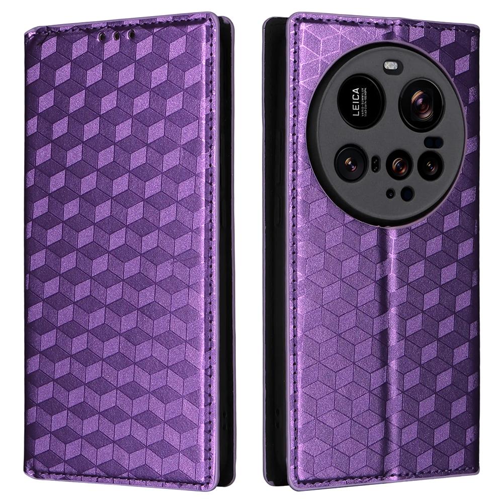 For Xiaomi 15 Ultra Case Wallet Rhombus Imprinted Leather Phone Cover