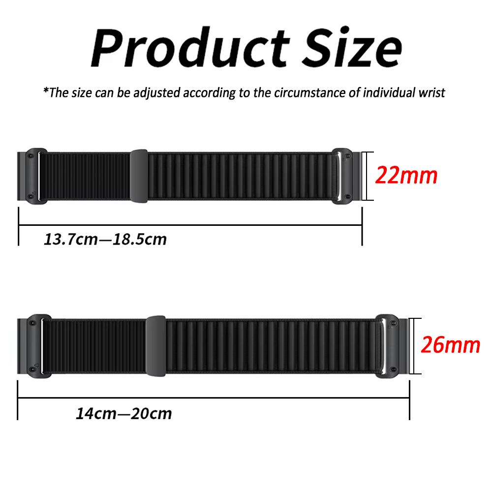 QuickFit 26mm 22mm Sports Nylon Strap for Garmin Tactix 8/Fenix 8Pro E 7X 7 Pro Epix Pro/Instinct 3 2x Enduro 2 3/970 965 Bands 3