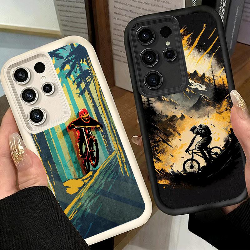 Phone Case for Samsung Galaxy S26 S25 Ultra S24 FE Mountain Bike Bicycle Shell S23 Plus S22 + S21 S20 5G Soft Silicone Funda