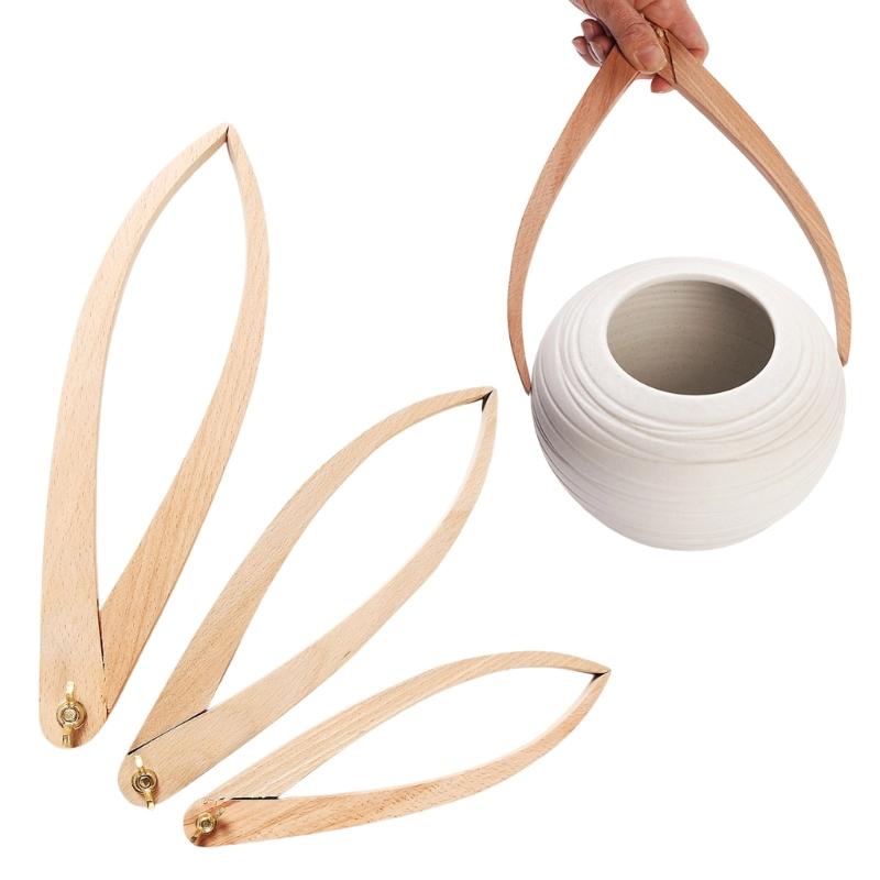 3Pcs Wood Ceramics Caliper Measuring Tool Set Ergonomic Handle Pottery Crafting Calipers for Clay Diameter Measurement