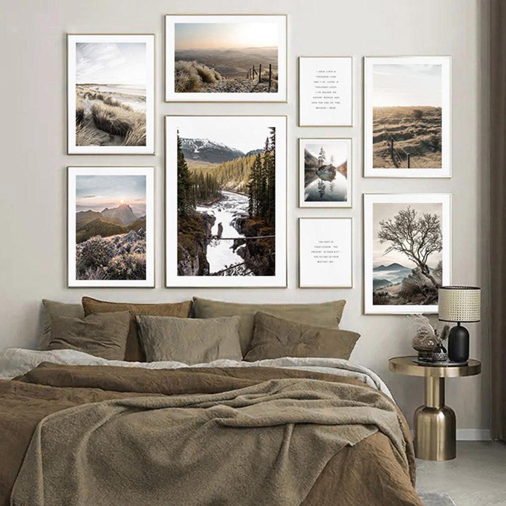 Forest Scenery Poster Prints Nature Landscape Sunlight Grassland Canvas Painting Wall Art Picture for Home Decor Painting Art