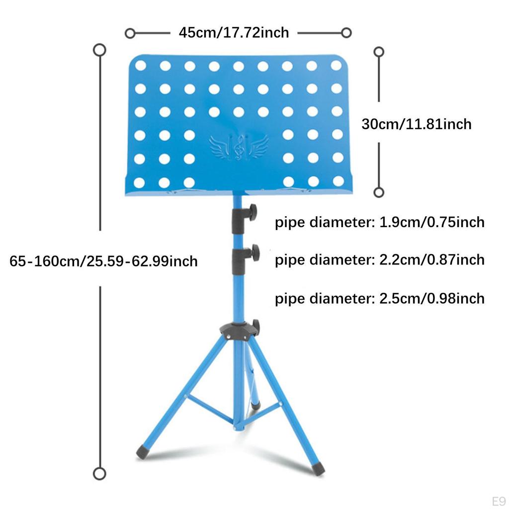 Music Sheet Stand, Adjustable Height Easy Setup Stable Note Holder Book Stand