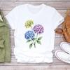 (Asian Size) Women Lovely Flower Trend Tee Top Clothing Casual  Short Sleeve T Shirt Fashion Print Lady Female Graphic T-shirts