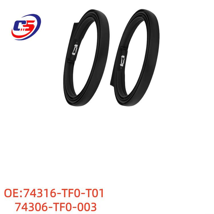 Compatible Roof Molding Water Gutter Strip for FIT 74316-TF0-T01 / 74306-TF0-003