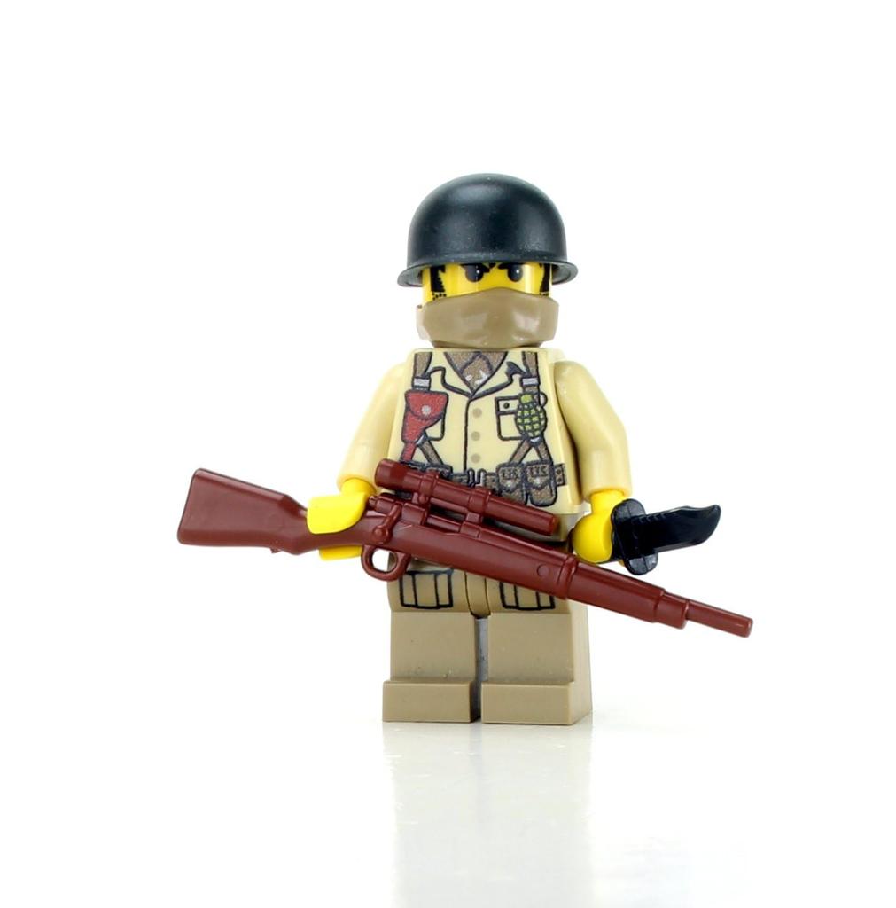 [Battle Brick] WWII USA:s armé M1903 Springfield prickskytte Minifigur Figur Andra världskriget