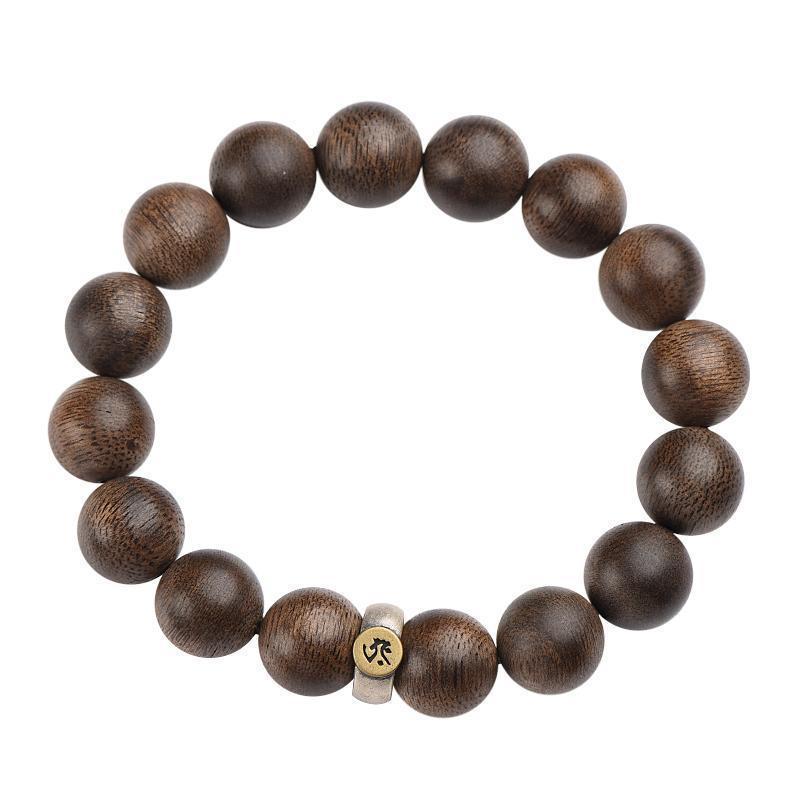 Bracciale in legno di agar del Kalimantan con i dodici segni zodiacali e perline del Buddha protettore, adatto sia per uomini che per donne, un nuovo regalo