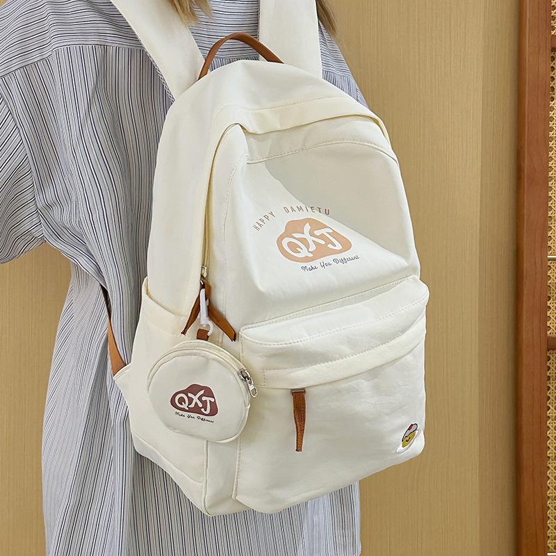 Schoolbag Women's Campus Backpack New Student Simple Junior High School Lightweight Backpack Large Capacity Student Schoolbag