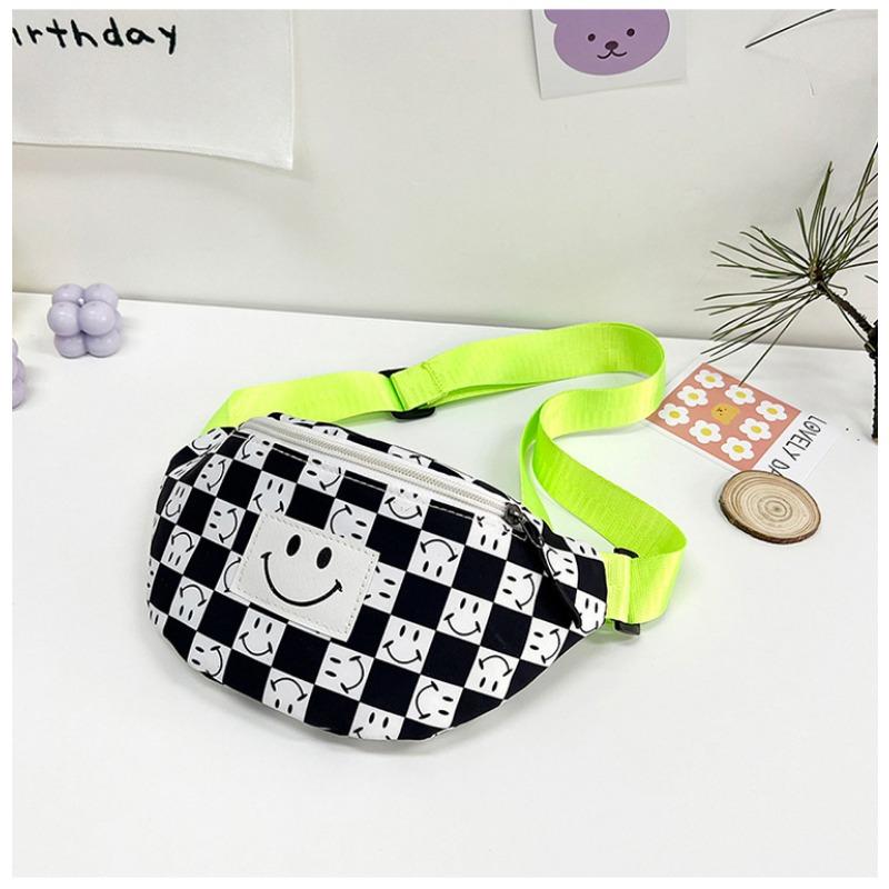 Children's Fanny Pack New Women's Bag Fashionable and Sweet Shoulder Messenger Bag Plaid