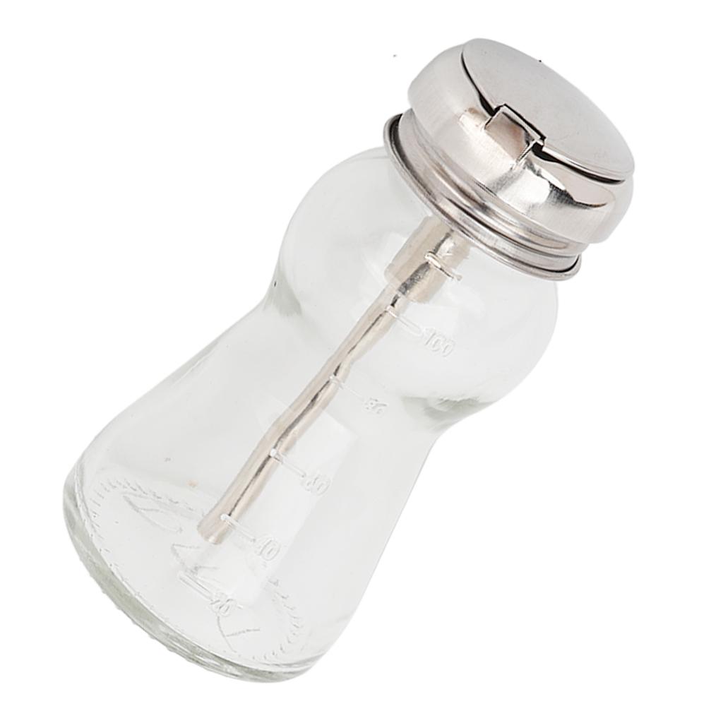 Neglelakkfjernerpumpe Glass Tom Dispenserflaske Presstype for Sminkevæske 100ml