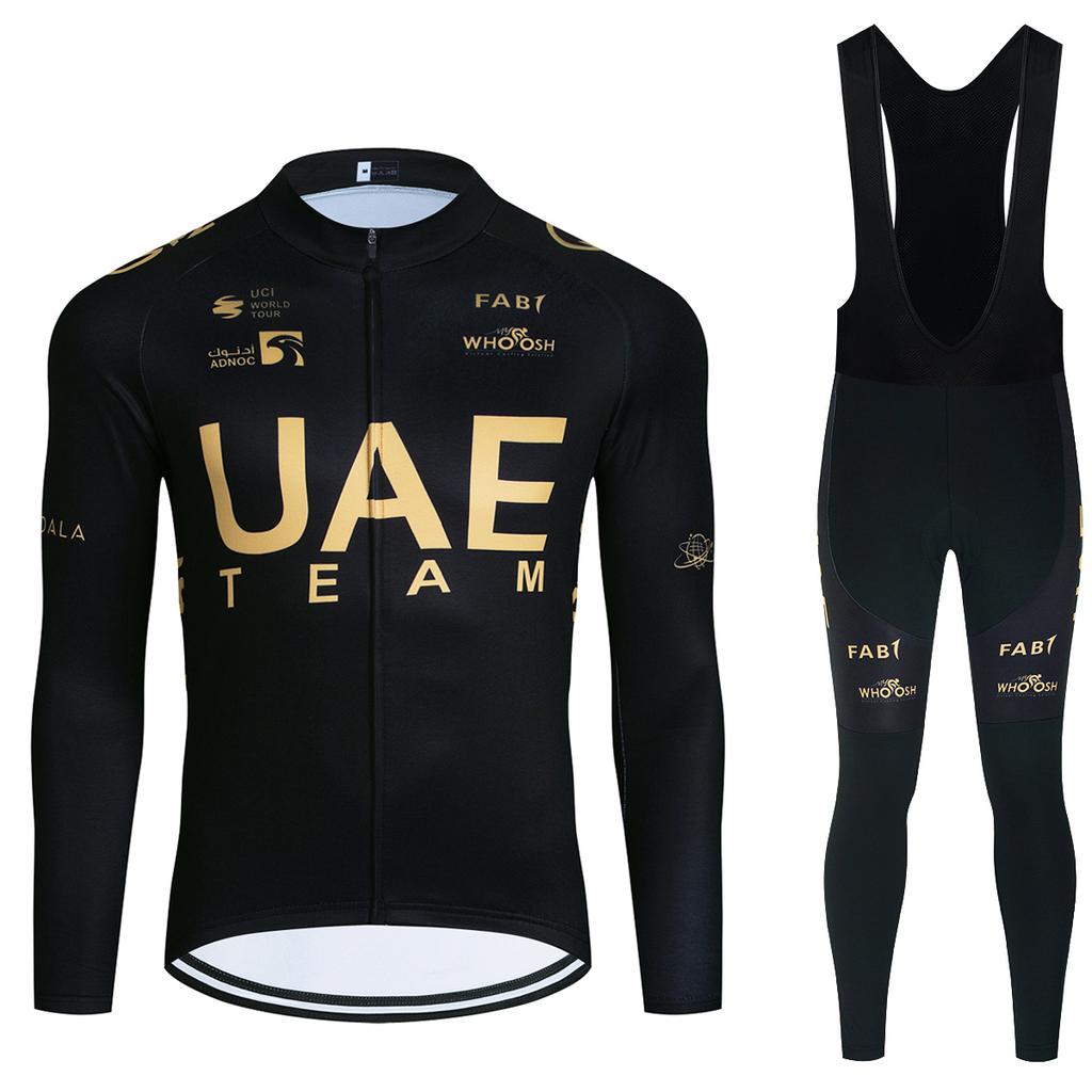 Winter 2026 Cycling Jersey GOLDEN UAE Bike Jacket Maillot Pants Suit Ropa Ciclismo Team Pro Thermal Fleece BicycleClothing