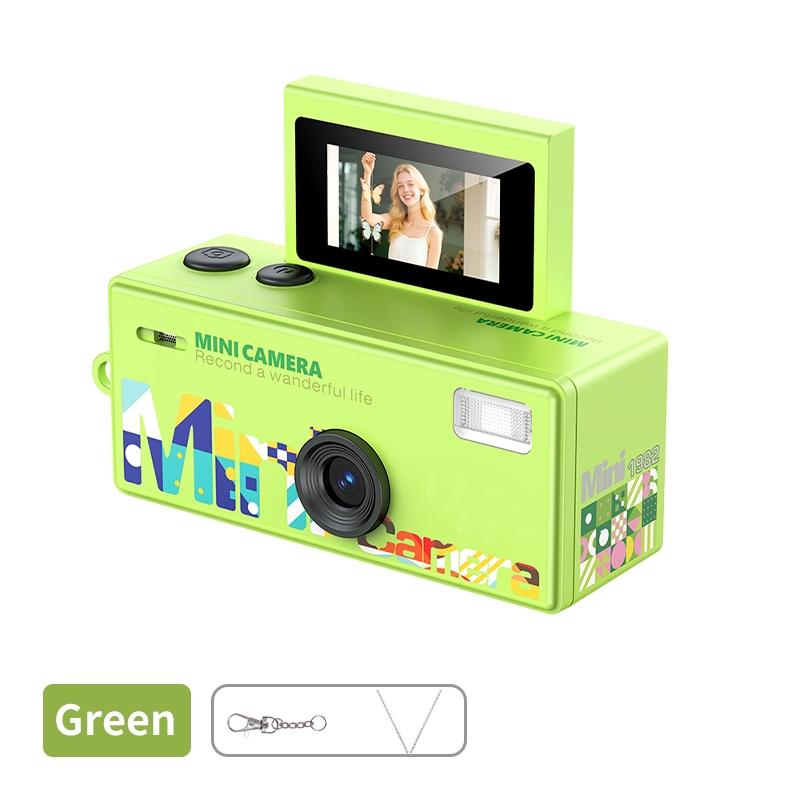 Retro Mini Palcová Kamera, HD Foto a Video, Výklopný Displej pro Selfie, Přenosný Digitální Fotoaparát pro Studenty