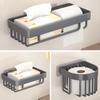 Wire Basket Toilet Paper Holder & Shelf - No Drill, Wall-Mounted Tissue Box for Bathroom Rolls and Folded Paper