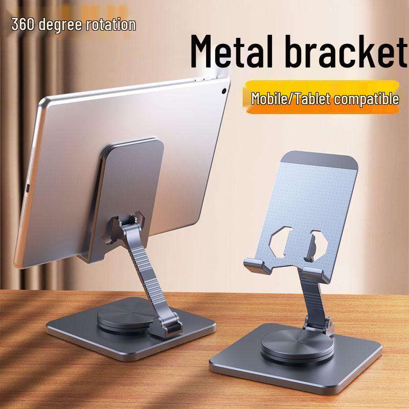 Multi-Functional Foldable Phone & Tablet Stand with Rotating Lifting Base for Live Streaming