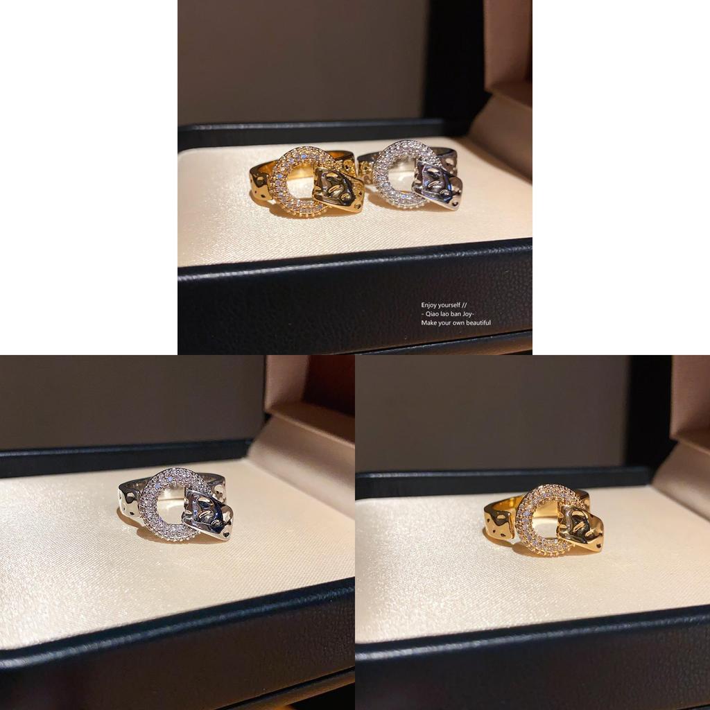 Minimalist Geometric Open Ring For Women With Copper Zirconium And Elegant Design