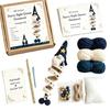 Crochet Dwarf Set with Printed Instructions and Knitting Supplies, Hanging Ornament Making Set for Shelf or Tree Decoration