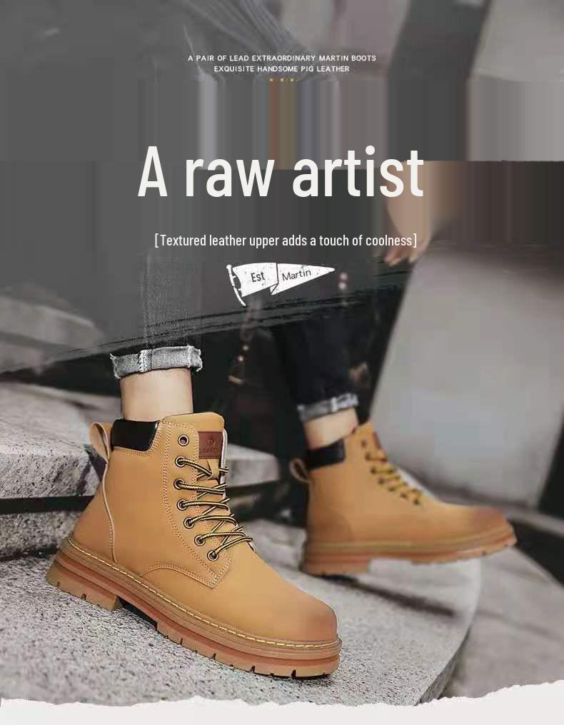 Extra velké pánské retro kožené martensky v britském stylu, velikost 48, vysoké pracovní boty