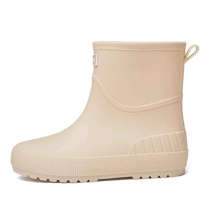 Fashion short tube women wear non-slip water shoes new rain boots kitchen rubber shoes water boots