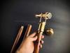 Walking Stick - Vintage Telescope Brass Handle | Rosewood Cane | Unique HandmadE