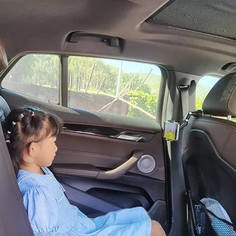 Multifunctional 360 Rearview Mirror Phone Holder Rotatable Car Seat Hanging Clip Bracket Rack Smartphone Stand Auto Rear Headres