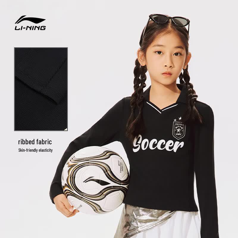 LI-NING Women s Slim Fit Long Sleeve Football Referee Polo Shirt 150
